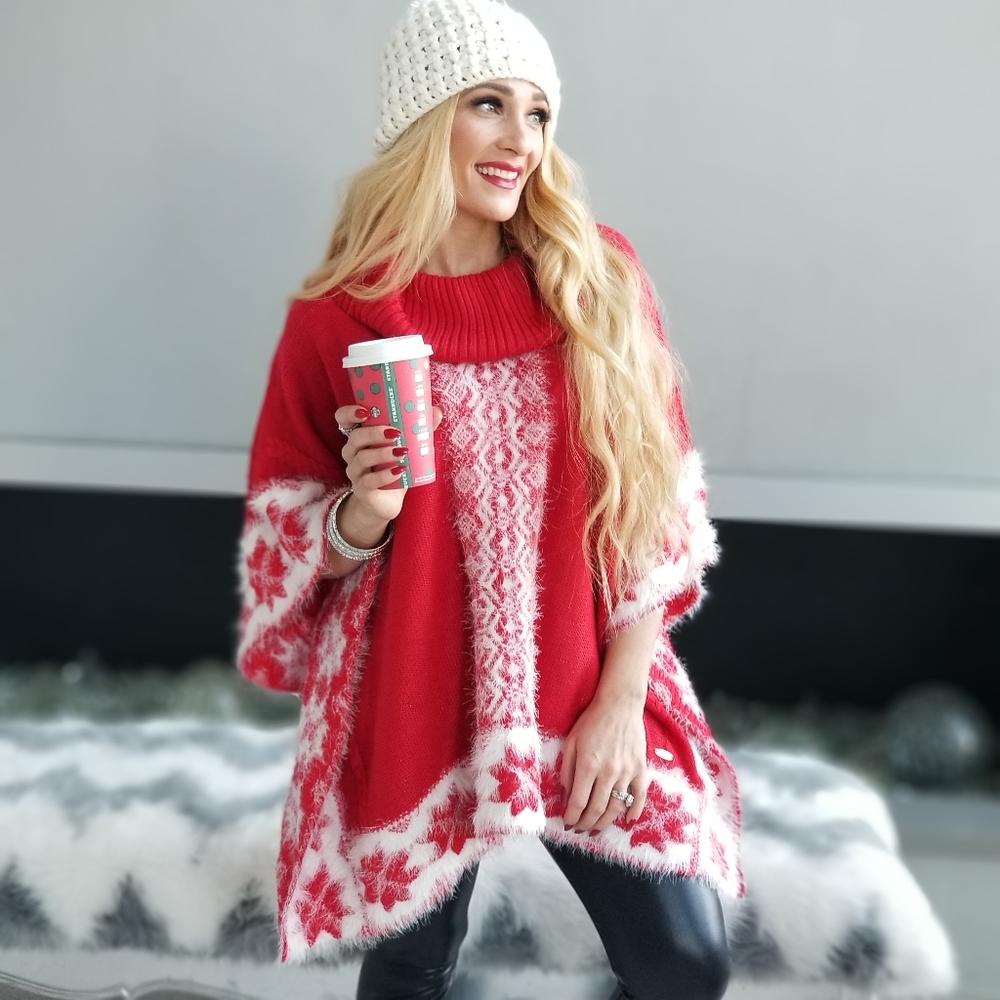 Snow Flake Sweater So Soft Cozy Cuddly Fall Winter - Picture 2 of 4